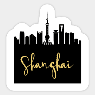 SHANGHAI CHINA DESIGNER SILHOUETTE SKYLINE ART Sticker